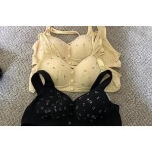 Set of 3 New 36B Underwire Bra Bralette Snap Front Closure floral